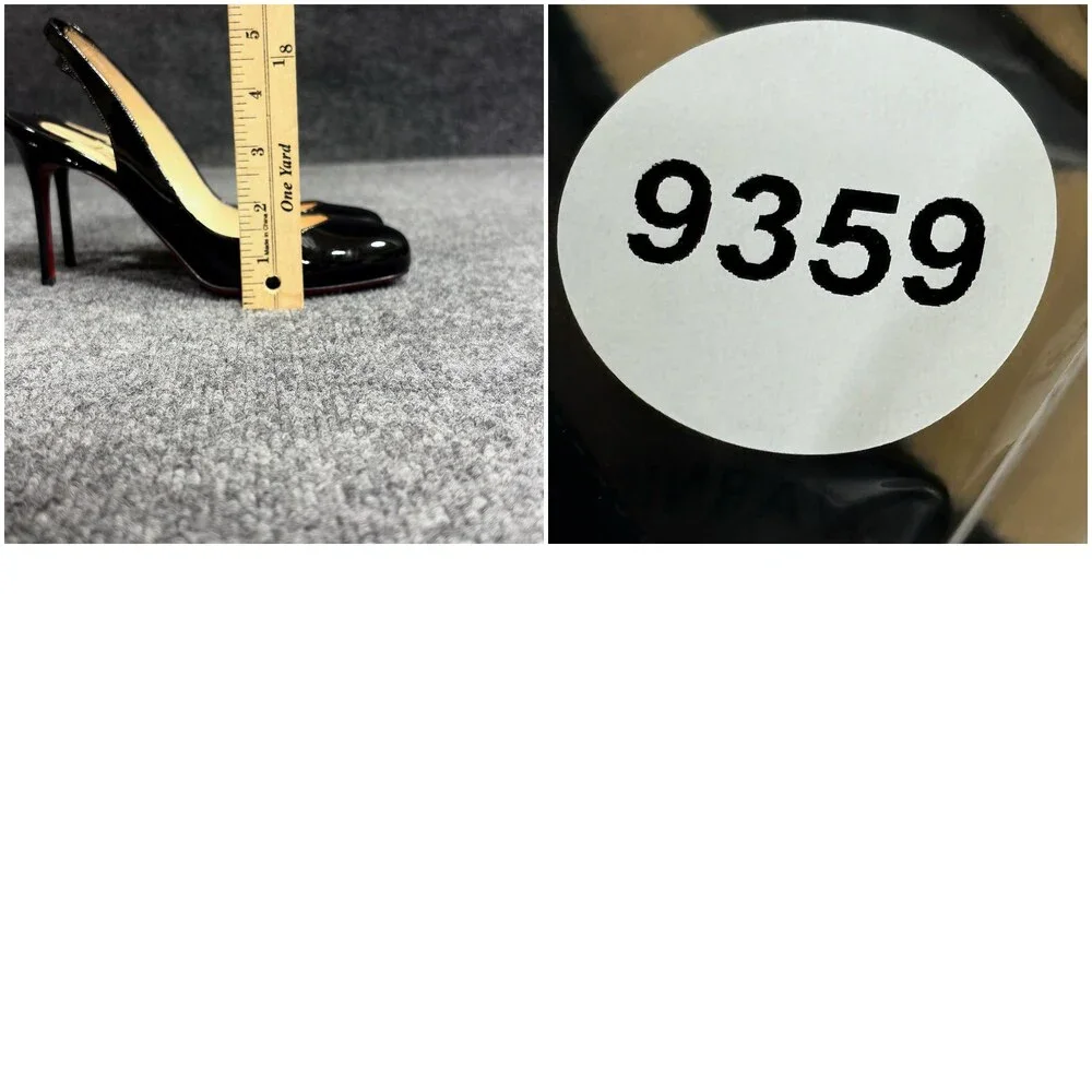 Christian Louboutin Shoes Womens 6 EU 36 Black Fifi Patent Slingback Heels Italy